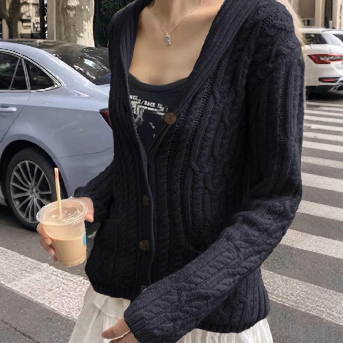 2025 Autunno e inverno casual semplice abbottonatura camicia a maniche lunghe giacca di lana abbigliamento da donna