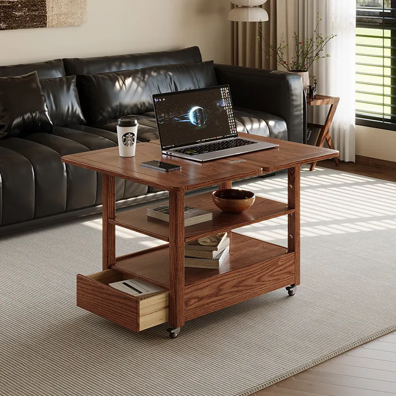

Multifunction Luxury Coffee Tables Brown Walnut Multifunction Apartment Coffee Tables Dining Designer Escritorio Furniture