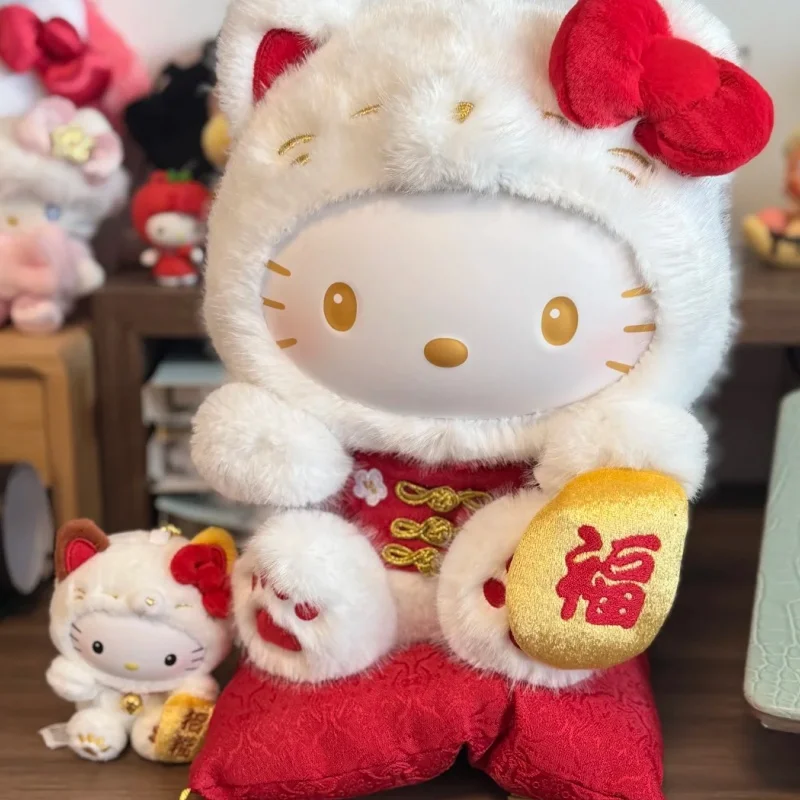 

New Arrival Genuine In Stock Lucky Cat Series Hello-Kitty Plush Doll 30cm Desktop Decoration Ornaments Girl New Year Gifts