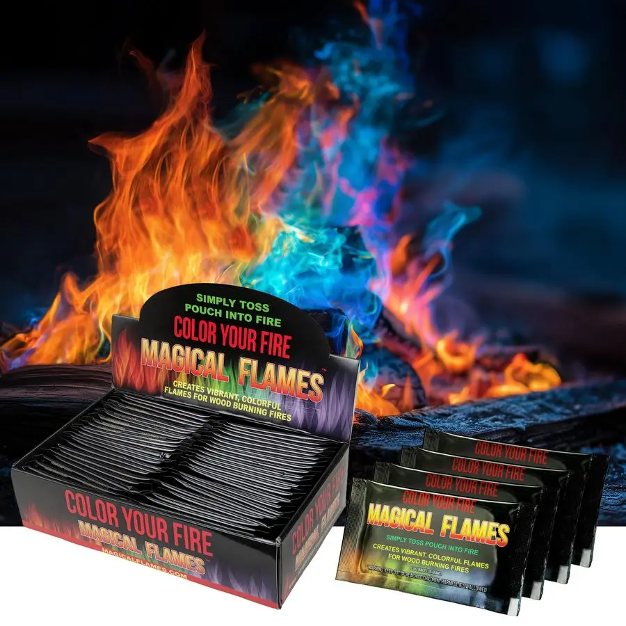 

Fire Color Packets 50 Pack, Vibrant MultiColor Fire for Fire Pits, Campfires, Bonfires amp Fireplaces Camping Essentials amp Out