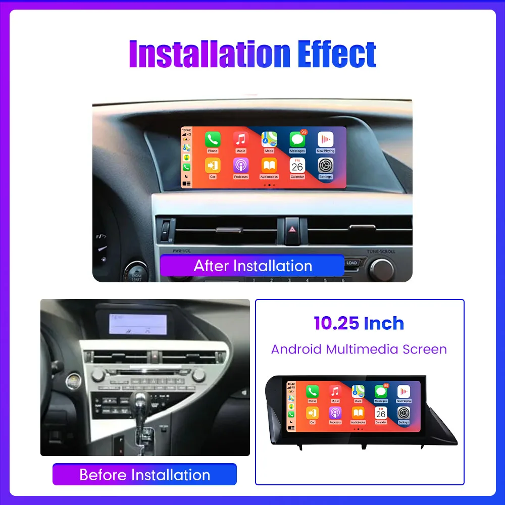 For Lexus RX RX270 RX350 RX450 RX200T RX450H 2009-2014 Android Car Stereo Radio GPS Navigation Multimedia Player Carplay 10.25