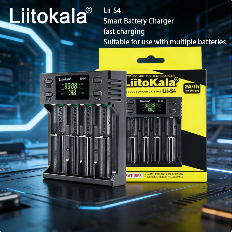 LiitoKala S4 Lithium Battery Nickel Hydrogen 18650 26650 21700 AA AAA Intelligent Battery Charger