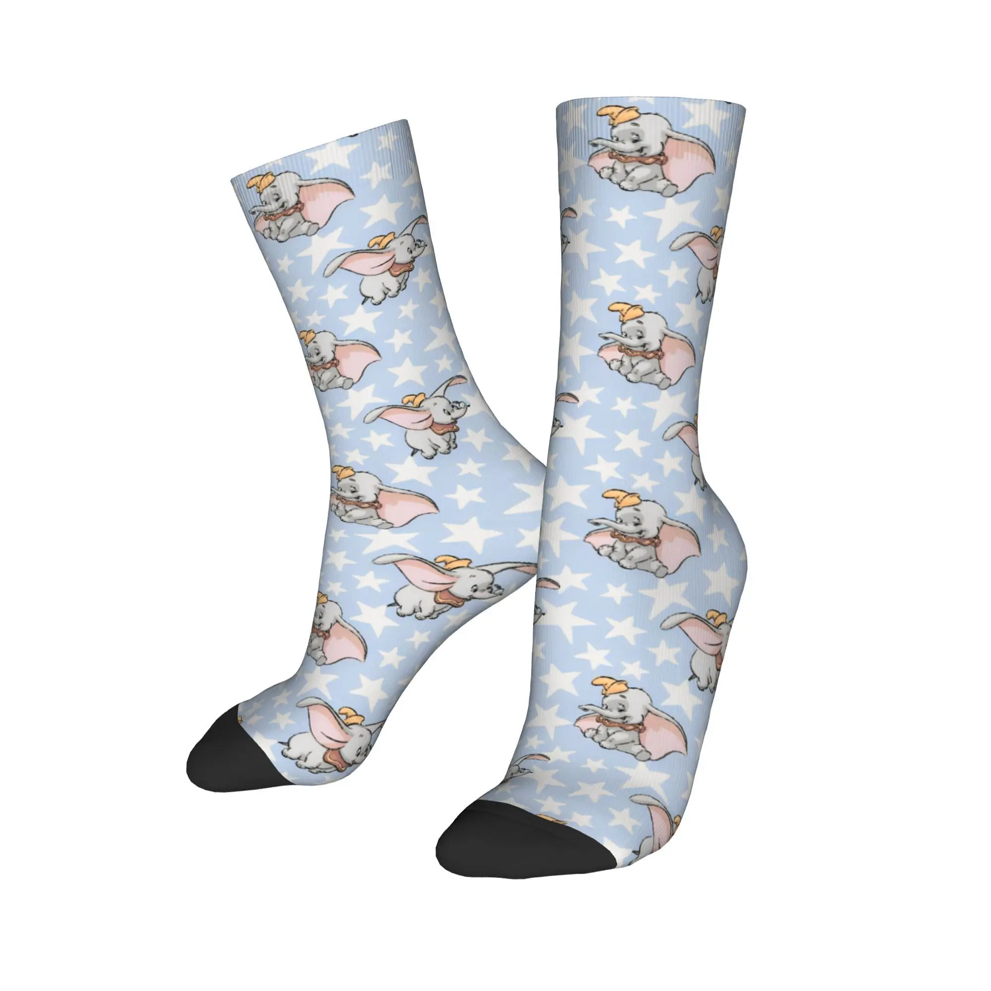 Elephant Dumbo Cartoon Cute Socks Men Women Funny Movie Animal Socks Novelty Spring Summer Autumn Winter Middle Tube Stockings