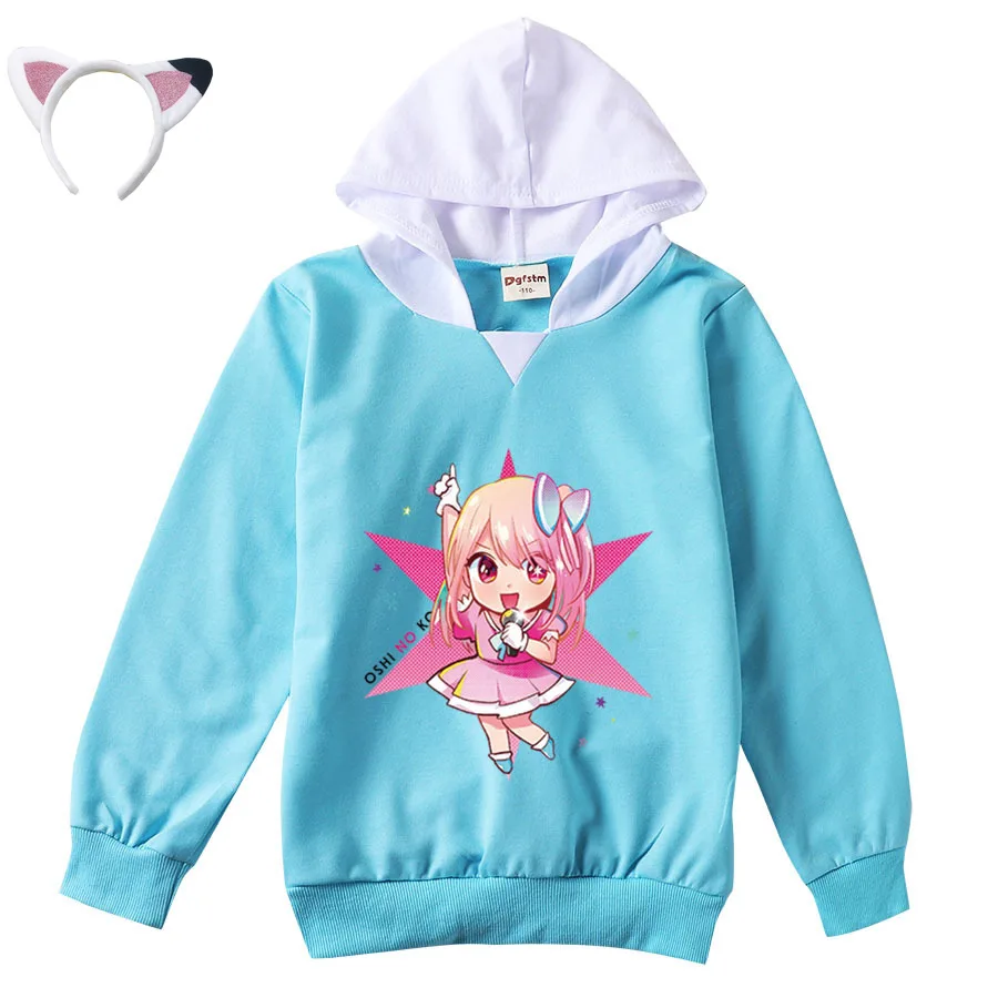 

Kawaii Oshi No Ko Hoodie Kids Ai Hoshino Halloween Carnival Clothes Girls Hooded Sweatshirts Boys Fashion Coats Children Outfits