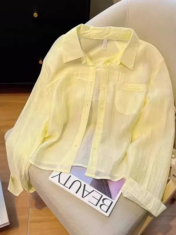 Csa corta de manga larga hoada para mujer, Top informal de estilo coreano con sensación de diseño, prendas de vestir ext...