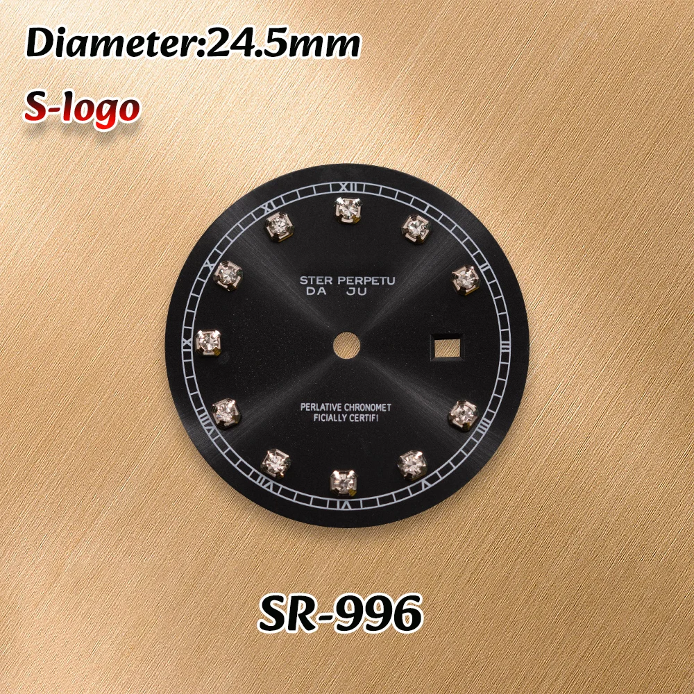 ساعة NH05 حركة نسائية - مقاس 24.5 ملم بشعار Sunray Diamond مع مضيئة باللون الأخضر |   ملحقات تعديل الساعة الكاملة