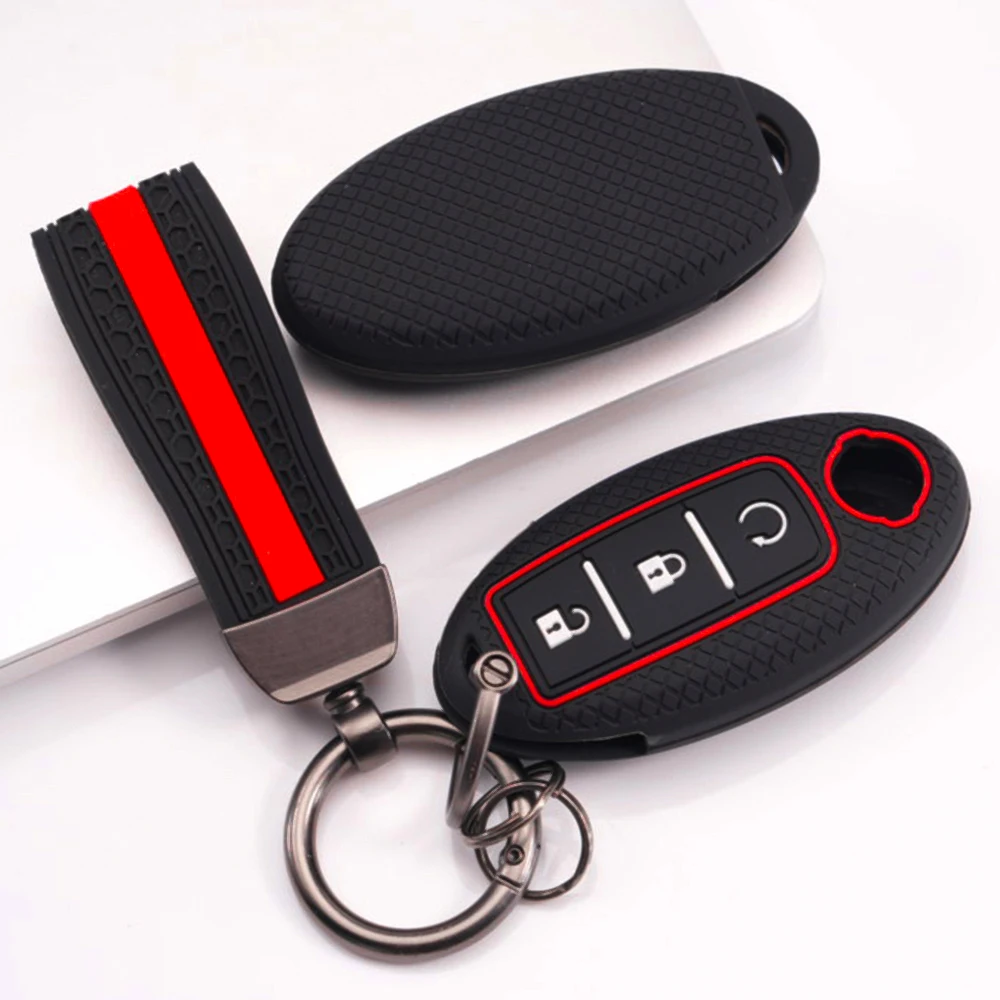 Key Fob Case With Chain For Nissan Qashqai X Trail T32 T31 Juke J10 J11 Kicks Tiida Micra Altima Pathfinder Note Full Coverage