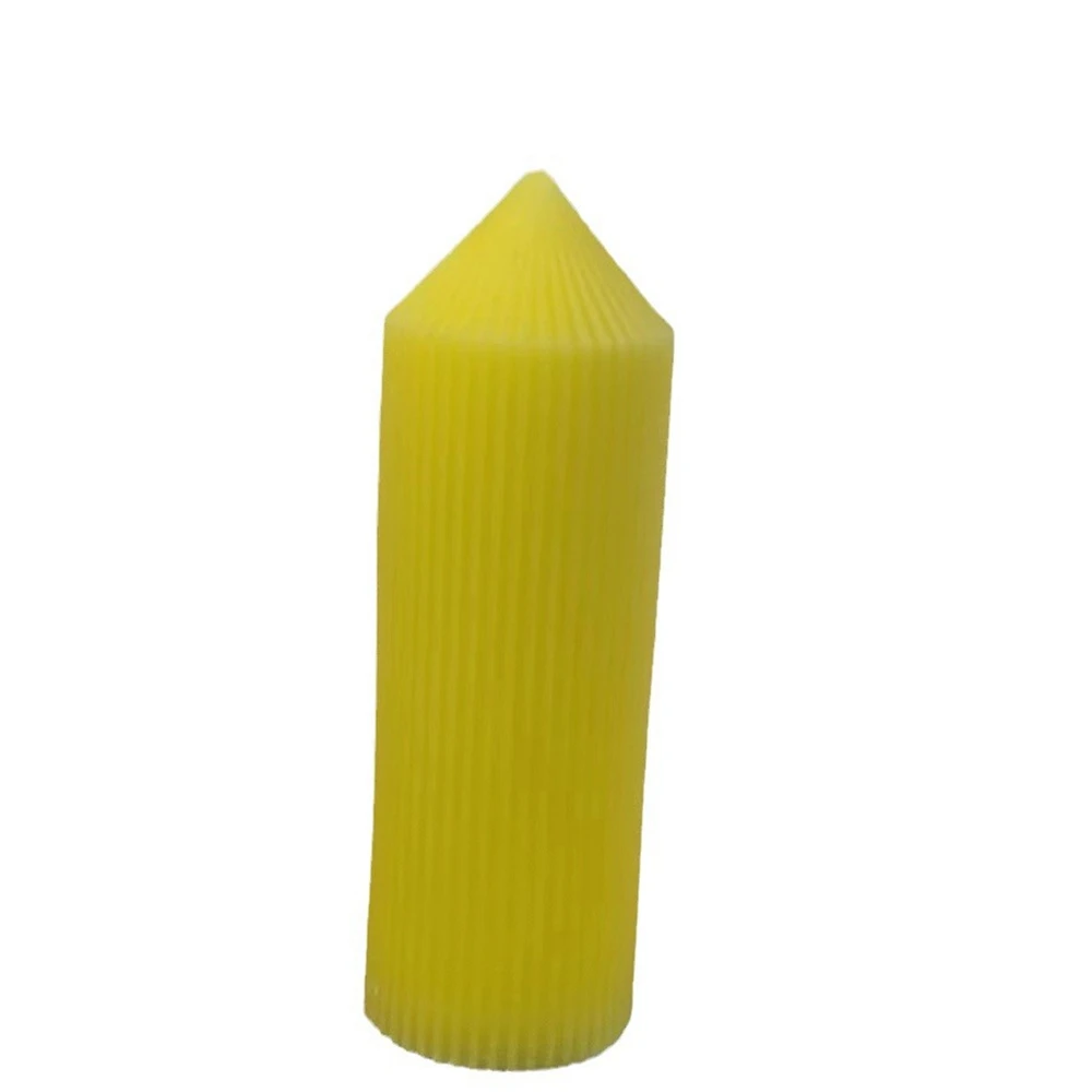 

Roman Column Round Fine Toothed Fine Striped Aromatherapy Candle Handmade Yellow Black Candle Desktop Decorations Ornaments Gift