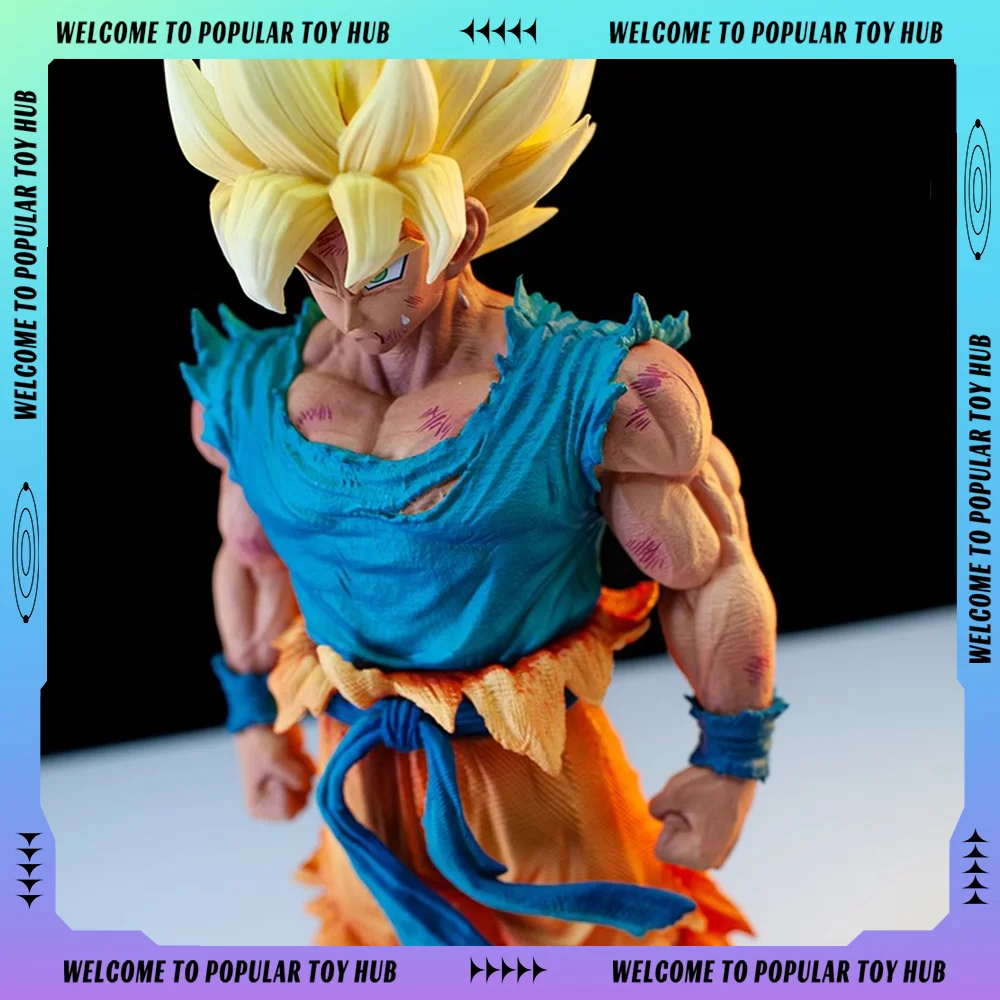 IN STOCK Dragon Ball Anime Figures 28cm Son Goku Character Goku Super Saiyan Action GK Figure Model Statue Custom Collection Toy