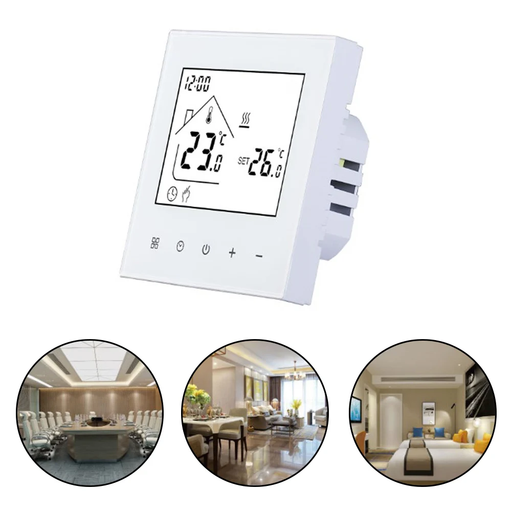 86*86mm Electric Thermostat Ambient And Floor Temperature Sensor User-friendly Interface Weekly Programmability