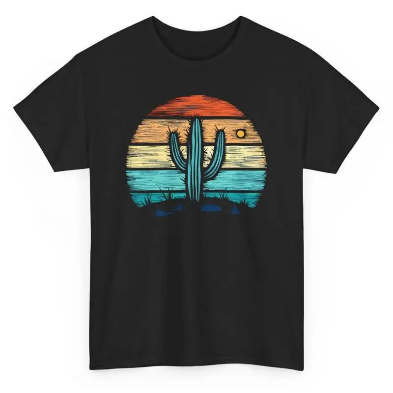 

Retro Cactus Sunset T Shirt Saguaro Opuntia Cactaceae