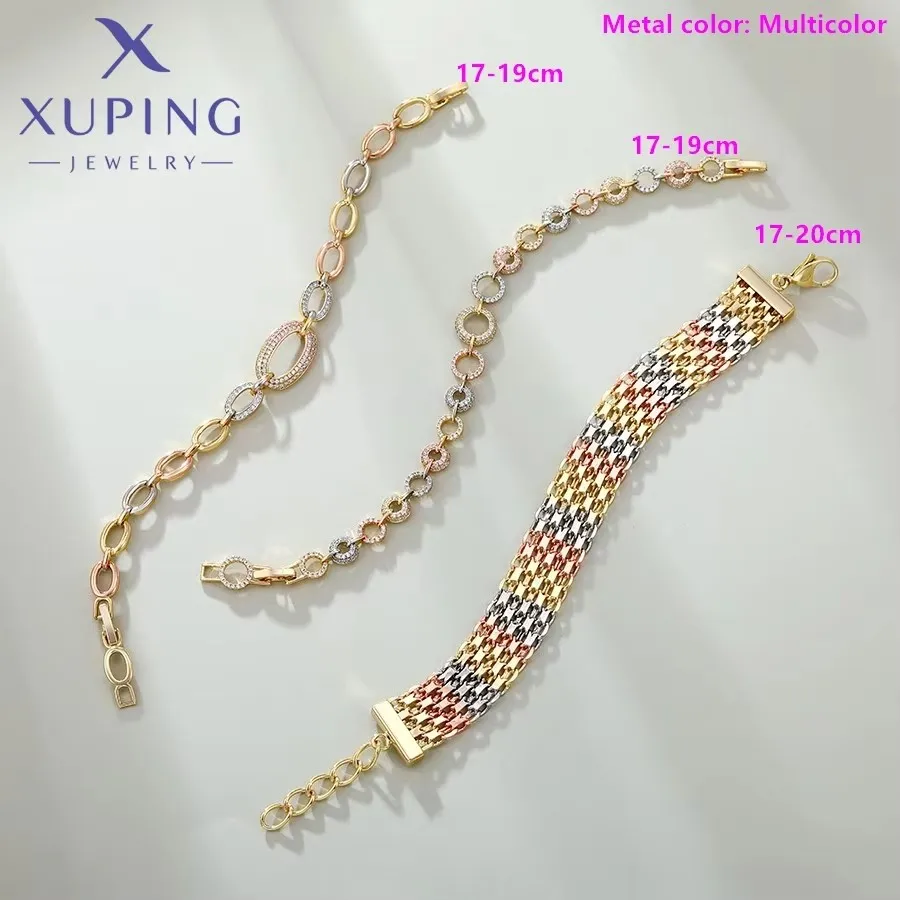 Xuping Jewelry Promotion Trendy Light Gold Color Mixed Group Charm Elegant Earrings Bracelets for Women Party Gift