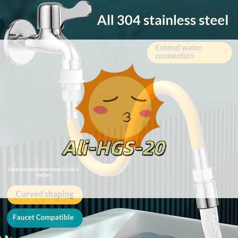 

1Pcs Stainless Steel Faucet Extension 1 Mode Water Tap Extender Pipe Tube Adjustable for Kitchen Basin Use