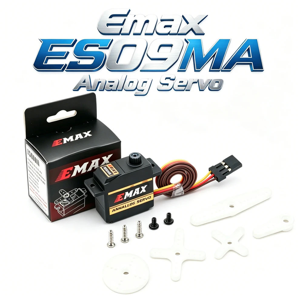 Emax ES09MA 4.8V-6.0V 2.6kg Metal Gear Analog Servo Compatible With Futaba JR For 450 Helicopter RC Parts