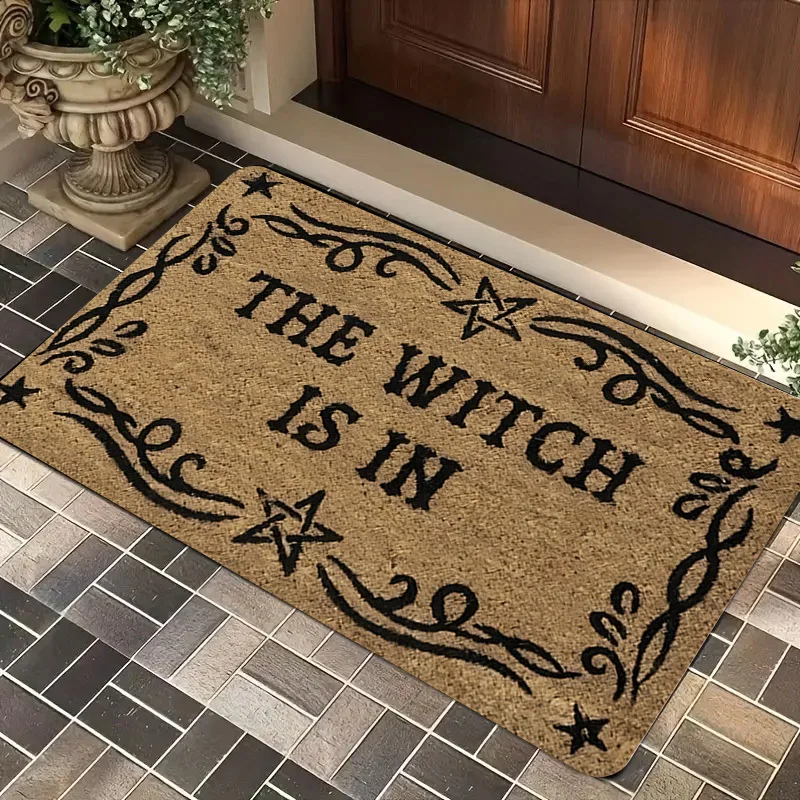 A Magical Doormat Featuring 'THE WITCH IS IN', Made of Plush Material with a Thickness of 1.02 cm And Weighing 580 Grams. It H