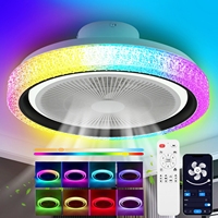 60W Bluetooth Musik RGB LED dimmbare Deckenleuchte Deckenventilator, mit Beleuchtung, dimmbarer Wohnzimmerventilator