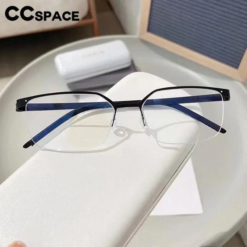 56871 Pure Titanium Optical Spectacle Frame Men New High Quality Half-Frame Screwless Glasses Frame Prescription Spectacles