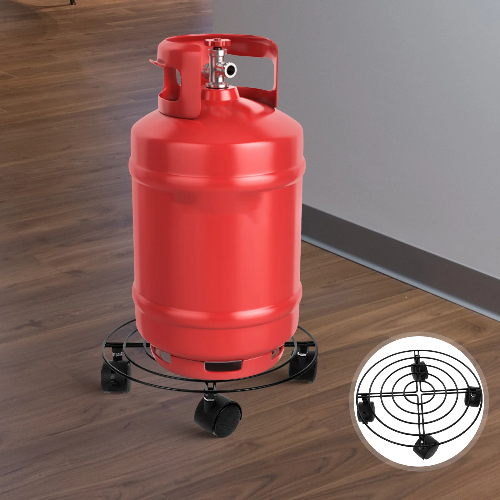 

Movable Gas Cylinder Base 27Cm Iron Propane Tank Stand Dolly Brake Wheel Outdoor Cart For Cooking Gas Storage Rack