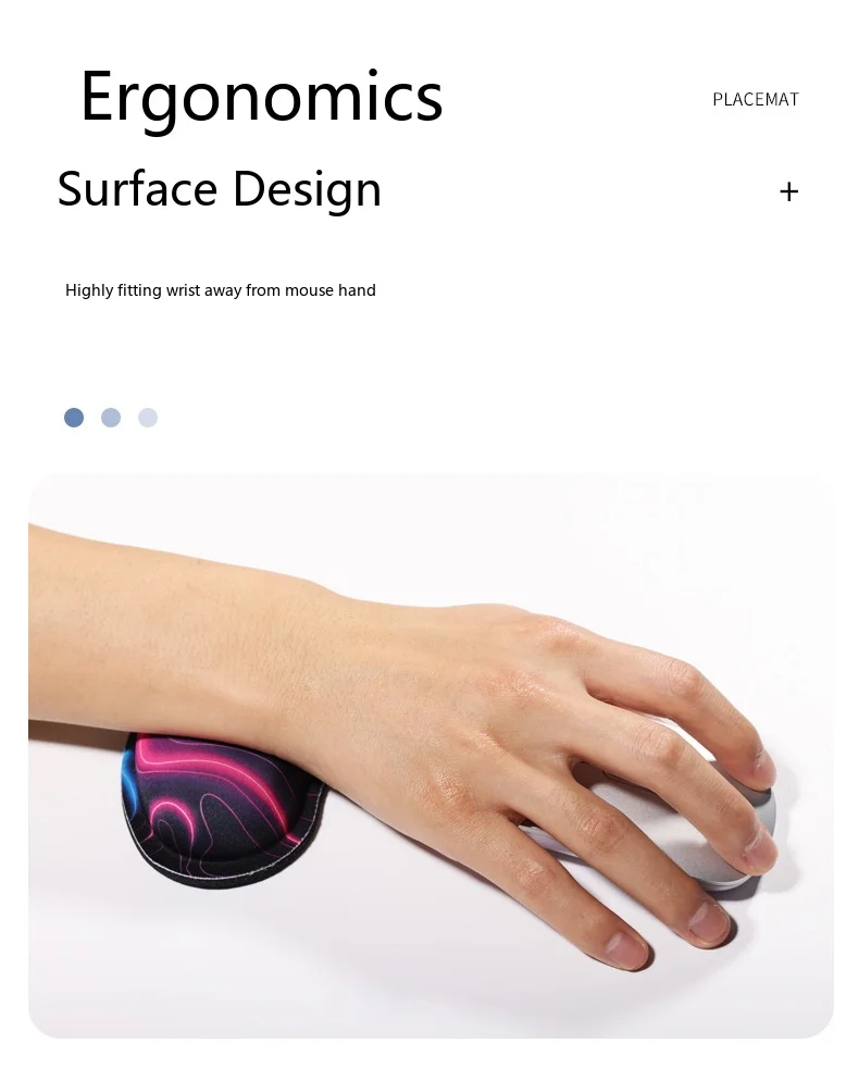 Schaumstoff-Handgelenkauflage Tastatur-Pad-Set 8 Farben Büro Gaming Ergonomische Rutschfeste Schreibtischunterlage – Detail 6