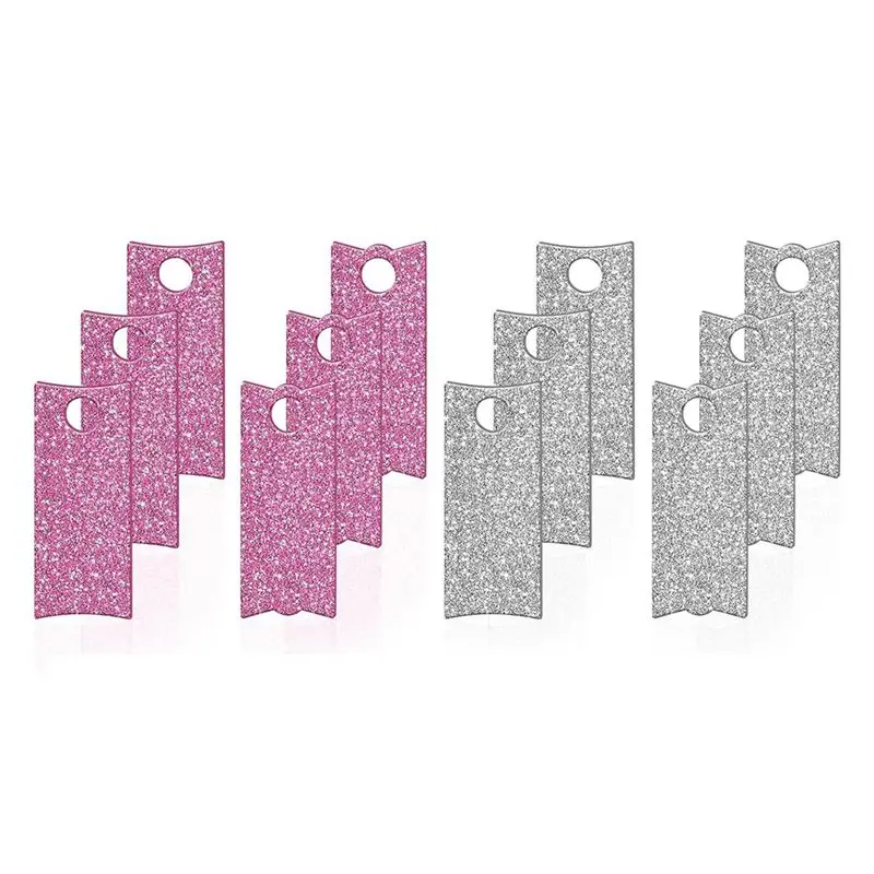 

【A38M】40PCS Blank Unfinished Glitter Acrylic Nameplate DIY Cup Business Card Decoration Accessories 40OZ