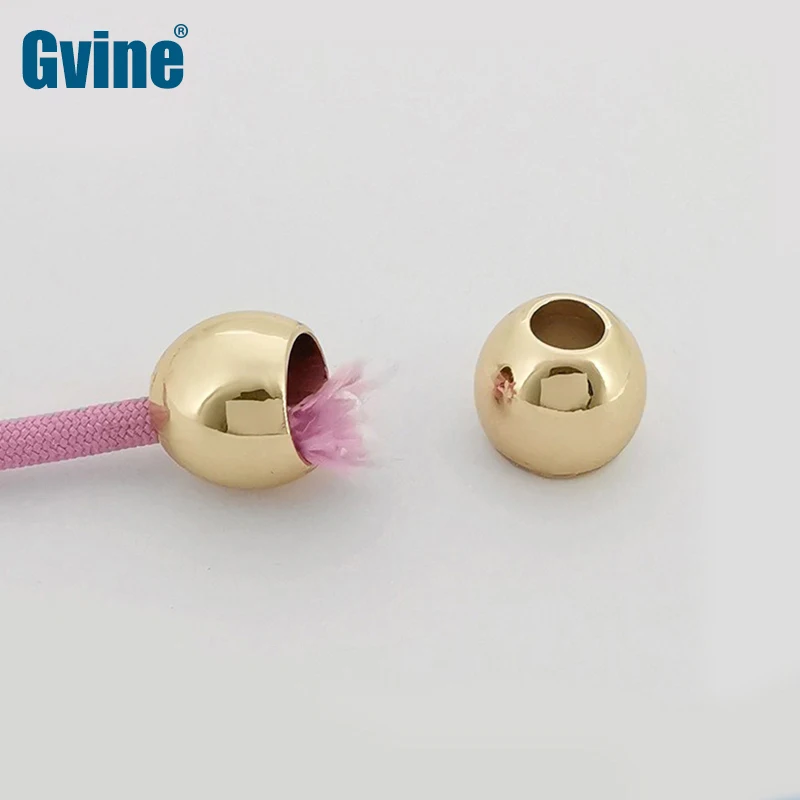

20pcs 7mm Gold Metal Cord End Buckle Round Rope End Stopper Clips Pendant Beads for Clothing Garment DIY Accessories