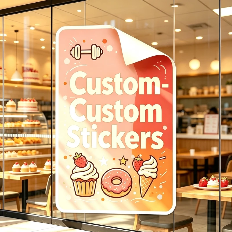 Any Size Custom Designed Commercial Promotion Stickers   Decals for Convenience Stores Bakeries Fresh Food Shops Marketing Ads
