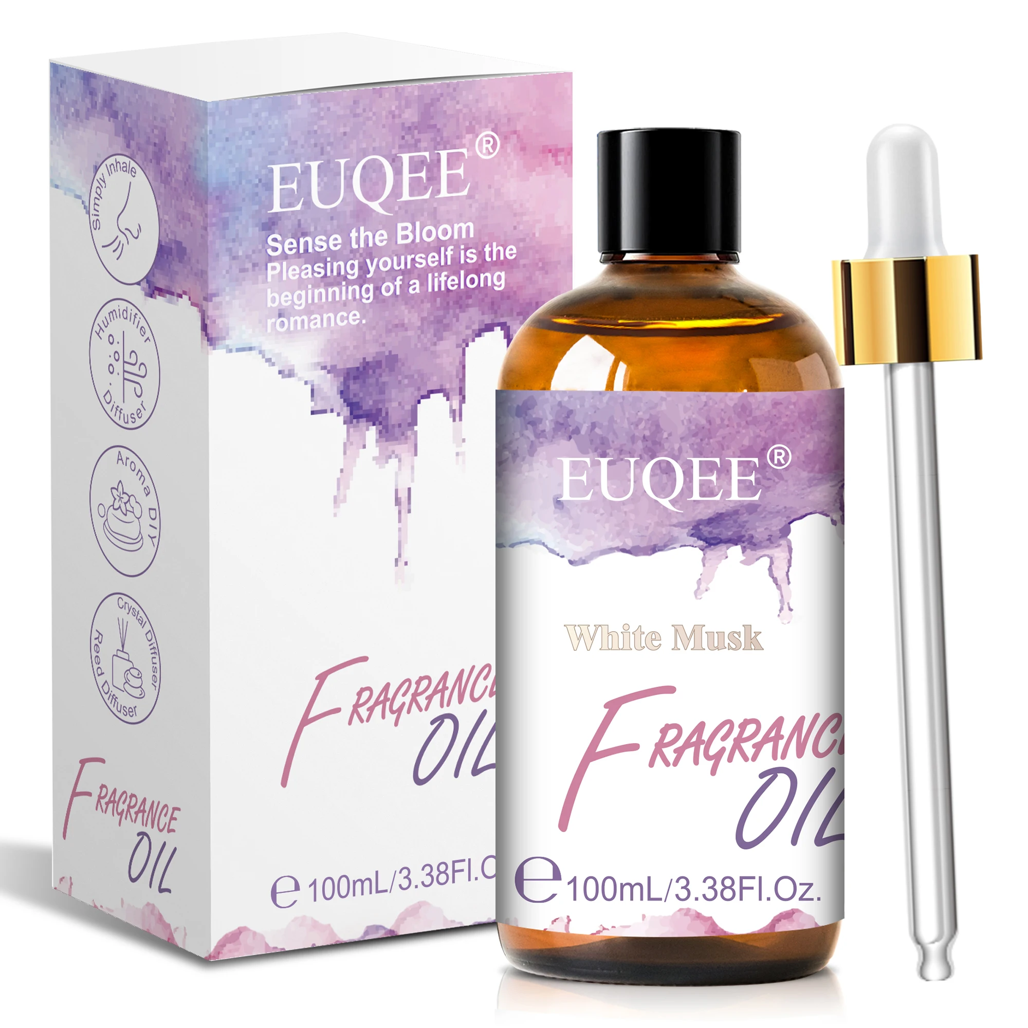 EUQEE 100ml Premium Duftöl Kokosnuss Vanille Weißer Moschus Freesie Aroma-Duftöle für Diffusor Luftbefeuchter Kerzenherstellung