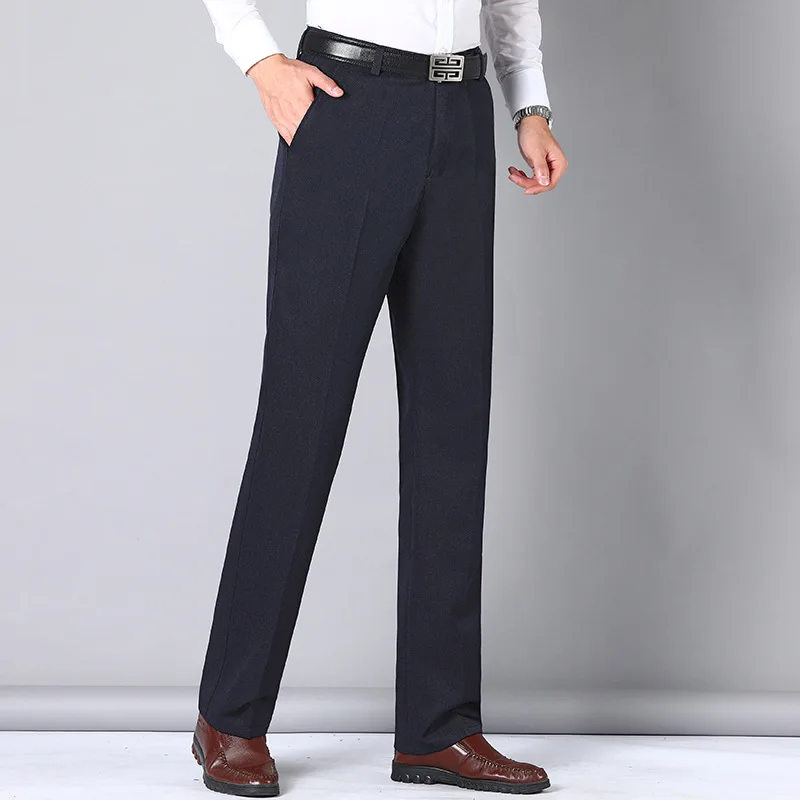 

MRMT 2024 Brand New Men's Plus Cashmere Morning Casual Pants Thin Formal Suit Trousers Thick Men's Straight Casual Pants