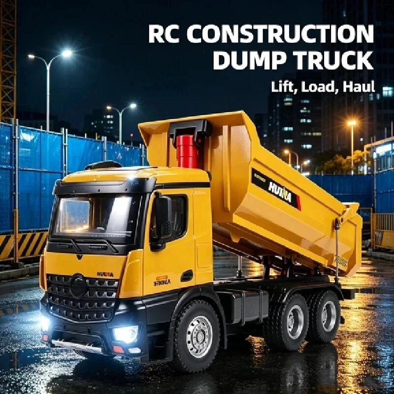 Huina 582 Rc Dump Truck Alloy Electric Simulated Remote Control Work Vehicle Hobby Model Toy For Boys Kids Adults
