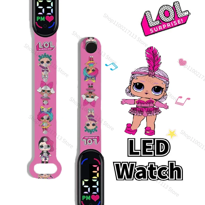 New Original lol surprise dolls children\'s watches anime figure LED touch waterproof Sports electronic kids watch birthday gifts