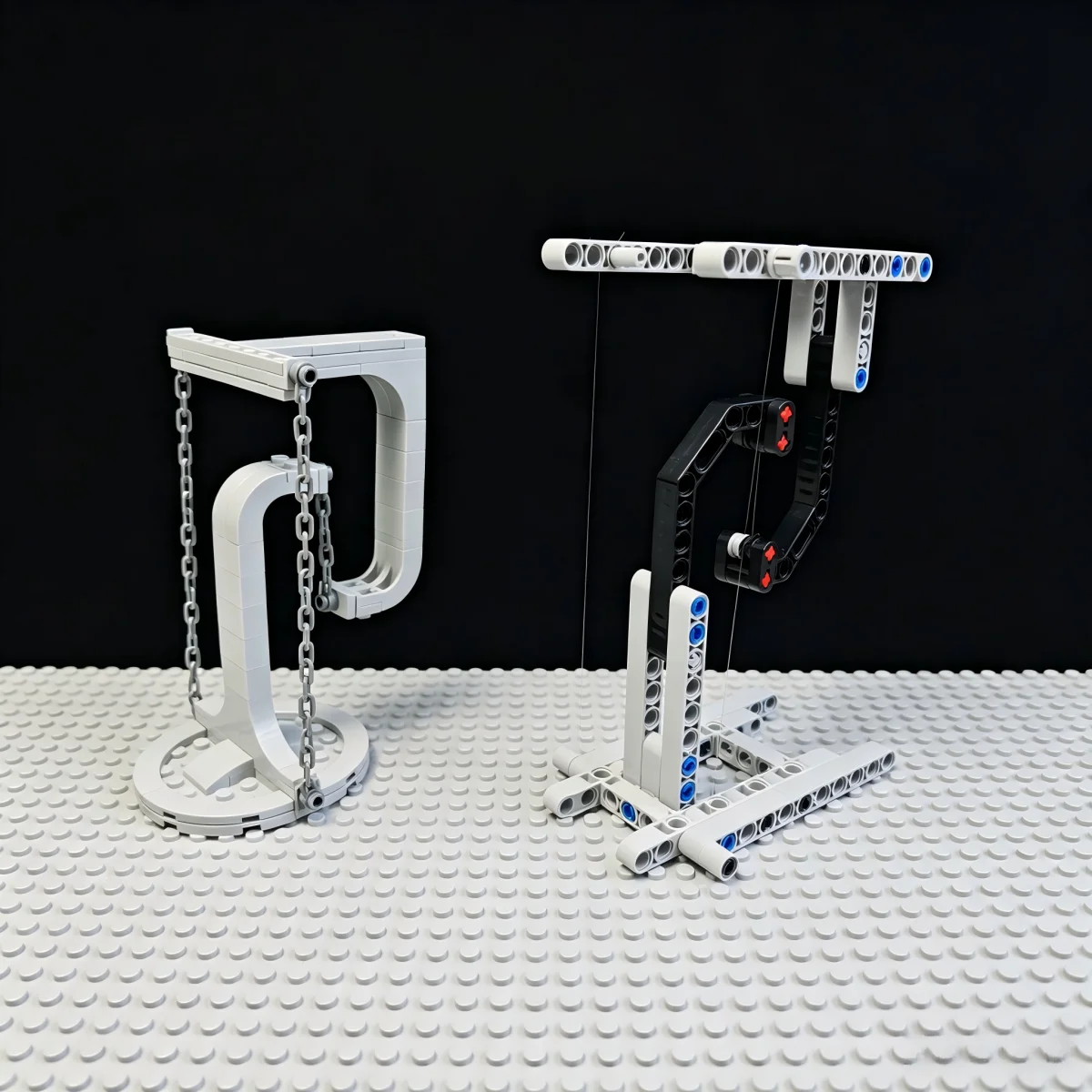 MOC Tension Sculpture Building Blocks Anti-Gravity Invisible Suspension Chain Physics Balance Model Display Stand Desk Decor