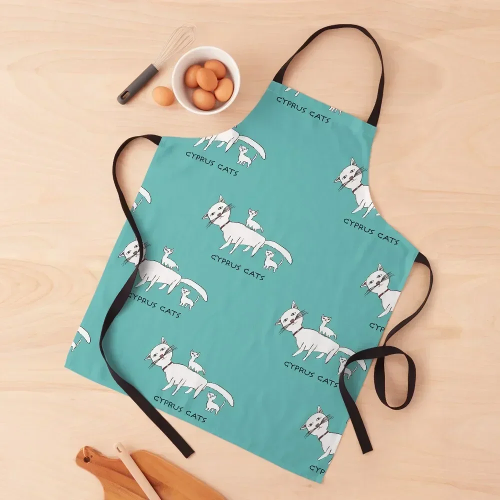 

CYPRUS CATS PATTERN Apron Kitchen Items Smock for hairdressing Apron
