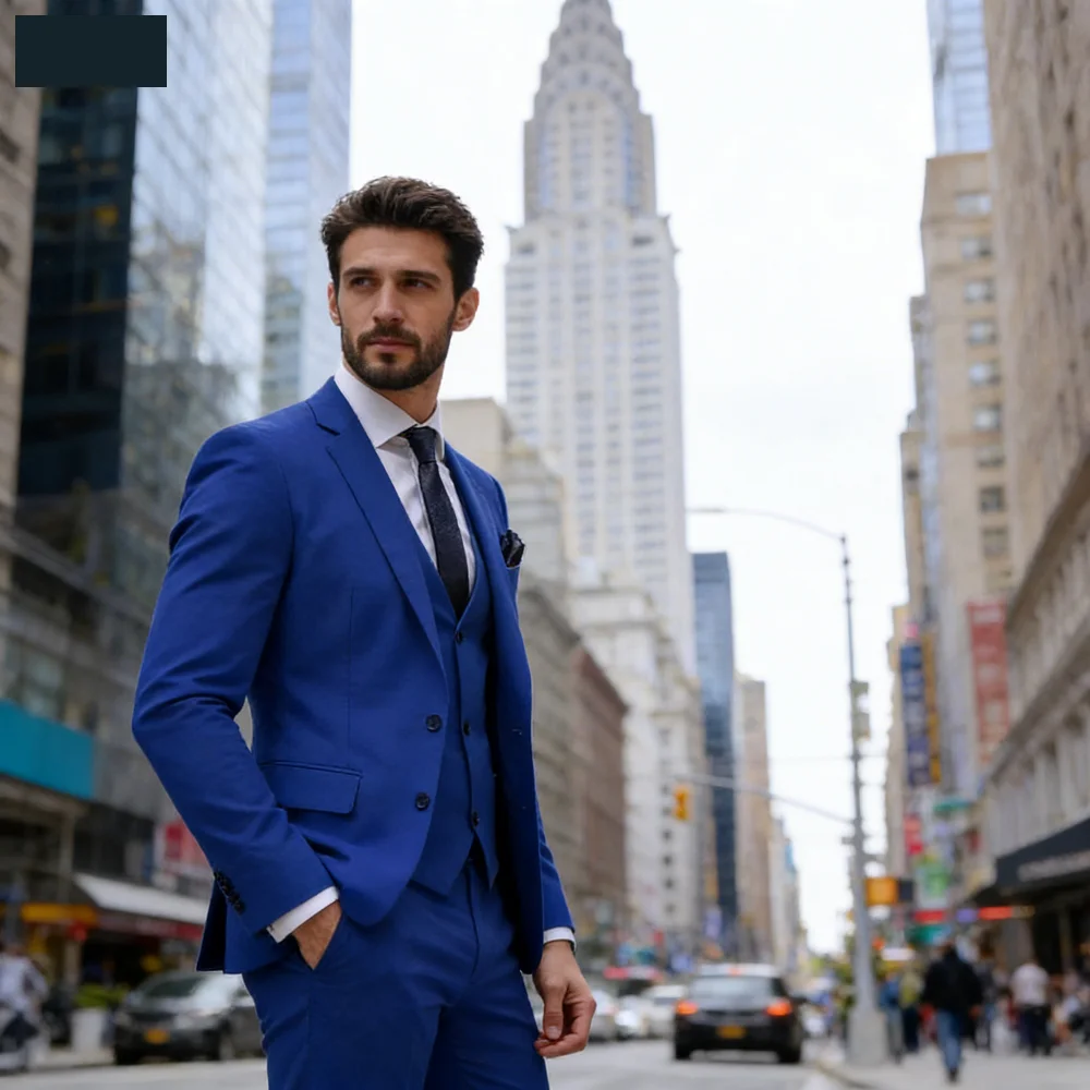 

Элегантный коричневый мужской свадебный костюм-тройка с пиджаком, брюками и жилетом — однобортный деловой пиджак с вырезанными лацканами, мужская одежда