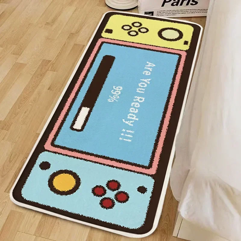 VIKAMA Trendy Fun Printed Rug Imitation Cashmere Absorbent Non-slip Bedside Pad Home Decoration Easy to clean