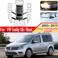 Car Full Sun Visor For Volkswagen VW Caddy 2K Accessories Maxi MK3 2003~2019 Car Parasol Window Visor Sunshade Cover Accessories