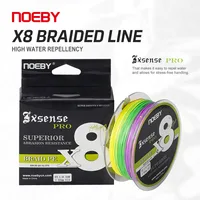 Línea de Pesca Trenzada Noeby Upgrade X8 de 300m, PE4-10, Colorida, Resistencia Superior a la Abrasión, Suave, X8 Verde Fluorescente
