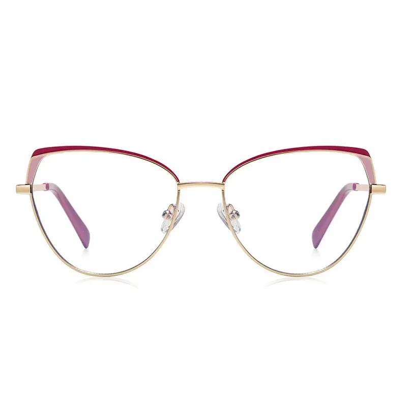 Eyebrow Point Paint Metal Optical Frame With Street Shot English Style Open Flat Light Mirror Womean And Men Glasses image 4