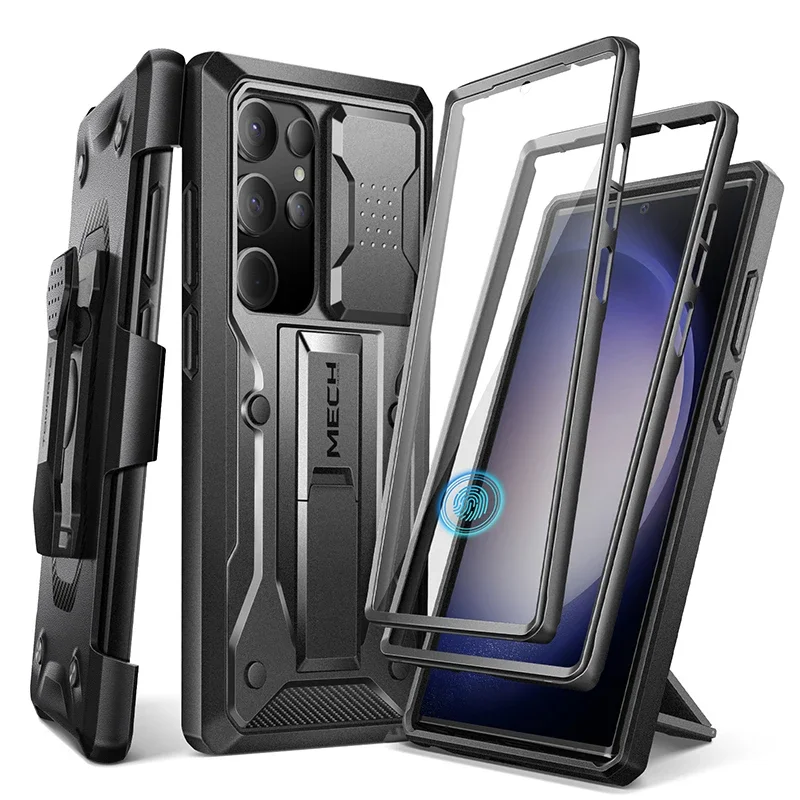 For Samsung Galaxy S23 Ultra Case Full-Body Shockproof Dual Layer Rugged Belt-Clip Case with Front Frame camera Screen Protector