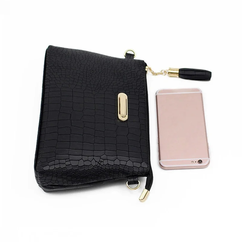 Luxury PU Leather Crossbody Bag for Women - Fashion Crocodile Pattern Shoulder Bag with Tassel, Small Messenger Handbag