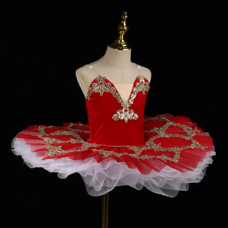 Rode balletrok fluwelen top danskostuum Wit Zwanenmeer kostuum prestatiekostuum