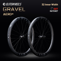 ELITEWHEELS GRAVEL  AERO+ 700C Carbon Wheelset Wing 20 Spokes Ratchet System 50T Disc Brake Cyclocross Wheels Center Lock