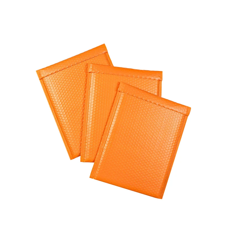 Sacos De Bolha Impermeáveis, Laranja Brilhante, Envelope De Bolha De Plástico, Embalagem De Roupas, Envelopes De Envio, Mailers De Negócios, 50Pcs