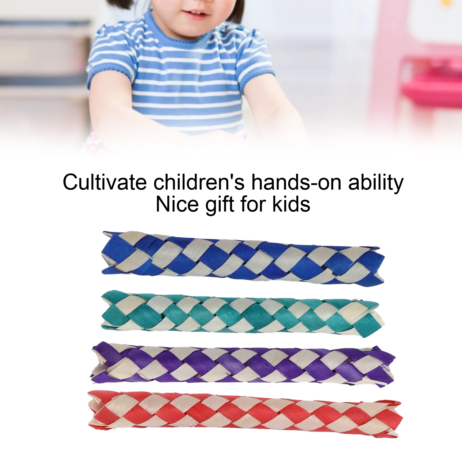 ZK40 24pcs Finger Traps Birds Parrots Chew Toy Chinese Bamboo Traps DIY Toy for Kids Parties