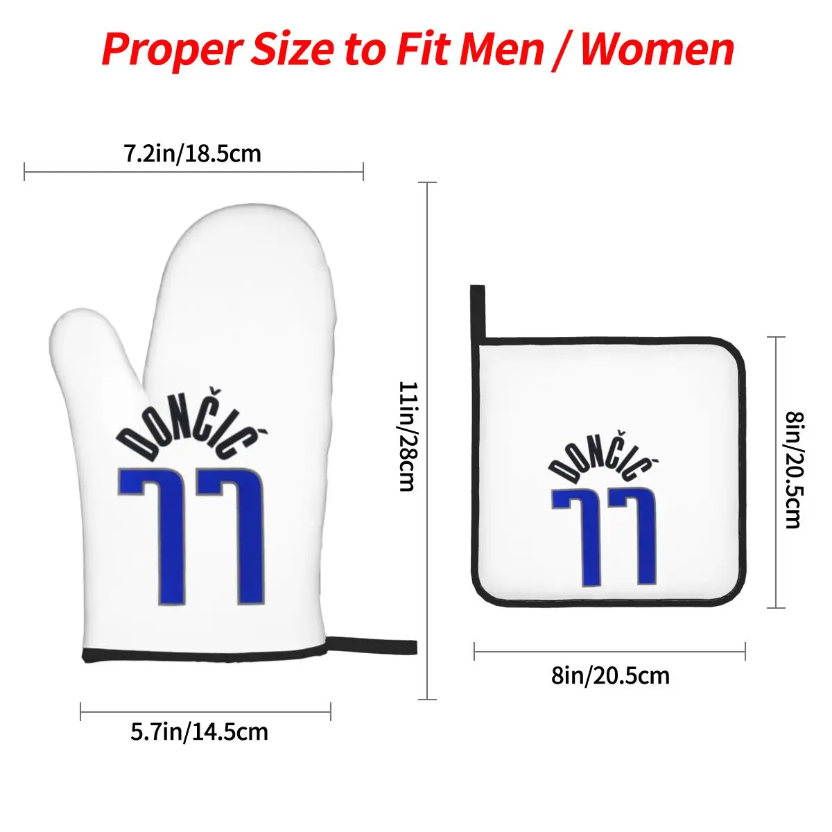 Luka Doncic Oven Mitts and Pot Holder Sets of 4 for Baking Kitchen Cooking BBQ Resistant Non-Slip Gloves