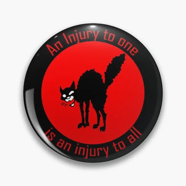 Sabo Tabby An Injury To One Is An Injury  Soft Button Pin Funny Women Lover Fashion Lapel Pin Gift Clothes Metal Creative Cute