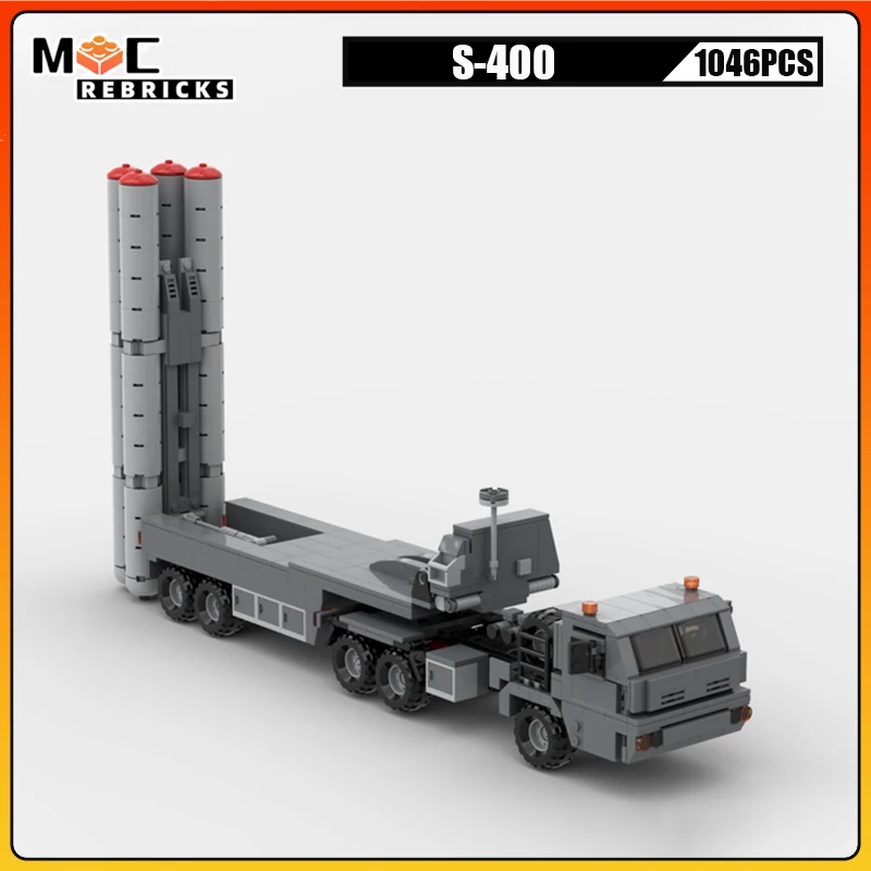 MOC Building Blocks S-400 Missile Trucks Trailer Military Engineering Vehicle Technology Bricks Toys Assembly Gifts Sets For Kid