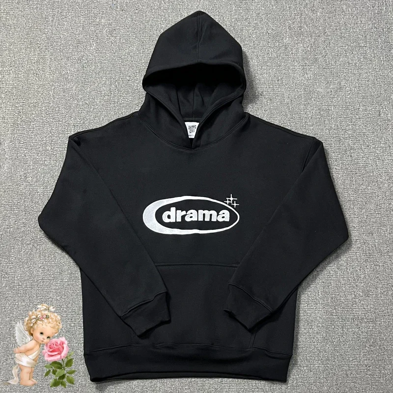 

Elliptical Circle Drama Call Embroidery Logo Hoodie Black Gray Sweatshirts Men Women High Quality Winter Autumn Cotton Pullovers
