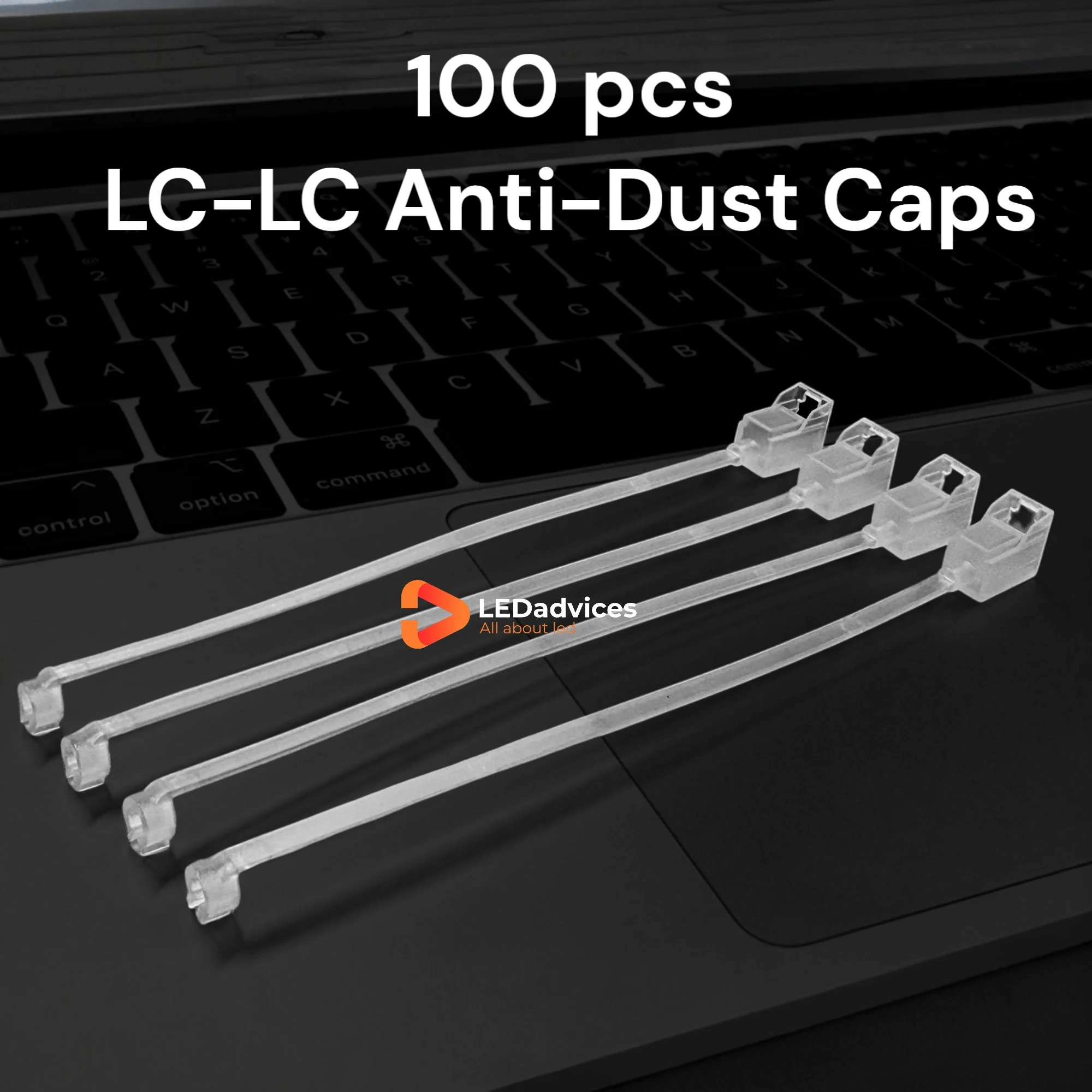 100 Stück LC-Glasfaser-Staubschutzkappen mit Griff, 11 cm lang, transparentes ABS für 1,25 mm LC-Steckverbinder, Patchpanel, Transceiver-Anschluss