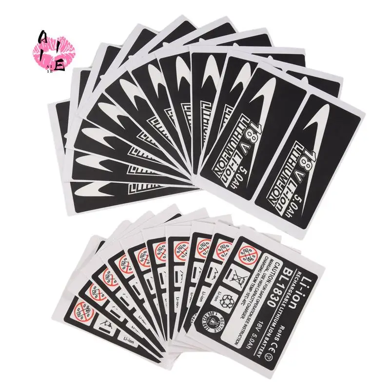 

A11E-10 наборов этикеток BL1830, литиевая батарея, наклейка 18 В, подходит для логотипа батареи 18 В