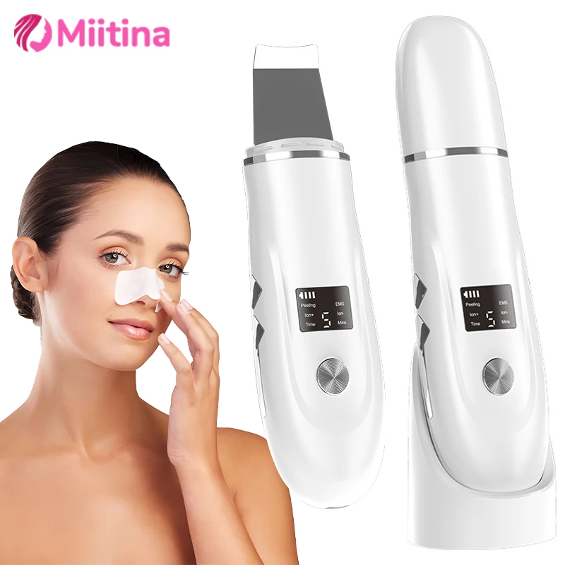 

Ultrasonic Peeling Remover Blackhead Facial Skin Scrubber Facial Shovel Deep Removal Pore Acne EMS Lift Skin Care Cleaning Tool